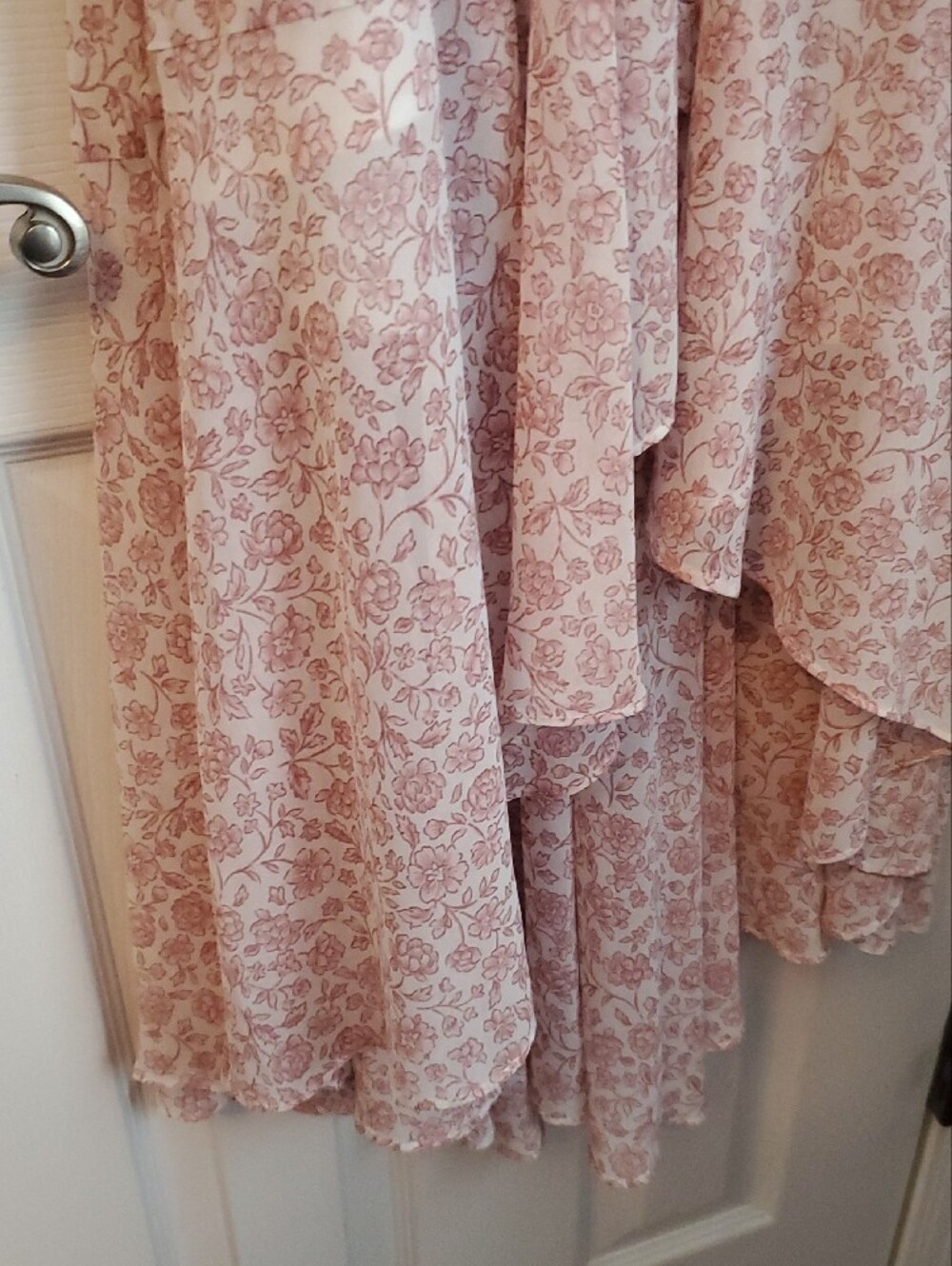 Gal Meets Glam Blush Floral Ruffle Wrap High-Low Dress - Picture 6 of 7